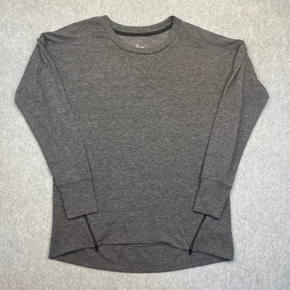 cuddl duds t-shirt gray crew neck long sleeve womens small - Picture 1 of 7